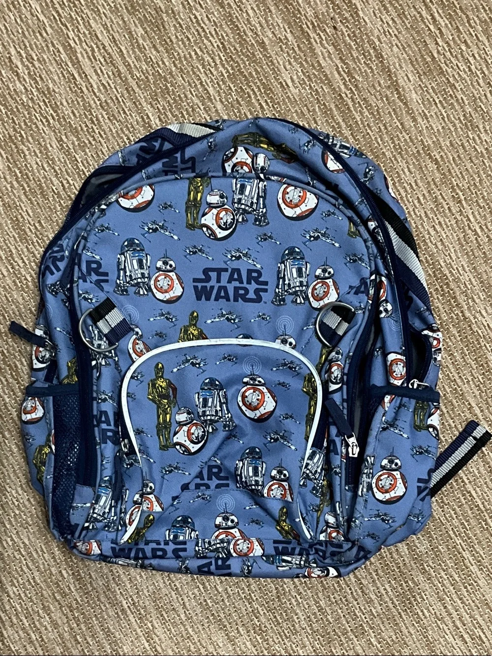 Pottery Barn Kids Blue Star Wars Droid Print Backpack